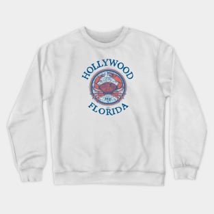 Hollywood, Florida, Stone Crab on Wind Rose Crewneck Sweatshirt